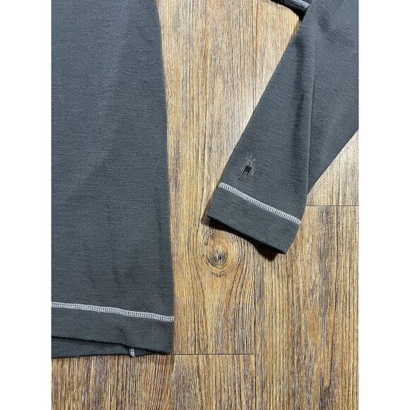Smartwool Pullover Mens Large Gray Quarter Zip Merino Wool Base Layer Outdoor - Picture 2 of 8
